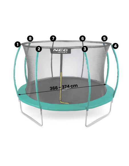 Vidinis tinklelis batutui 435 cm 14ft Neo-Sport Vidinis tinklelis batutui 435 cm 14ft Neo-Sport