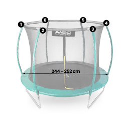 Vidinis tinklelis batutui 252 cm 8ft Neo-Sport