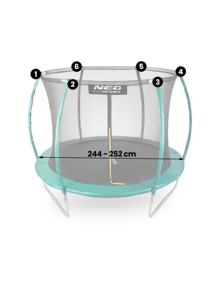 Vidinis tinklelis batutui 252 cm 8ft Neo-Sport Vidinis tinklelis batutui 252 cm 8ft Neo-Sport