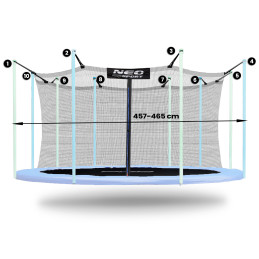Neosport vidinis tinklelis 465 cm 15 pėdų 10 str