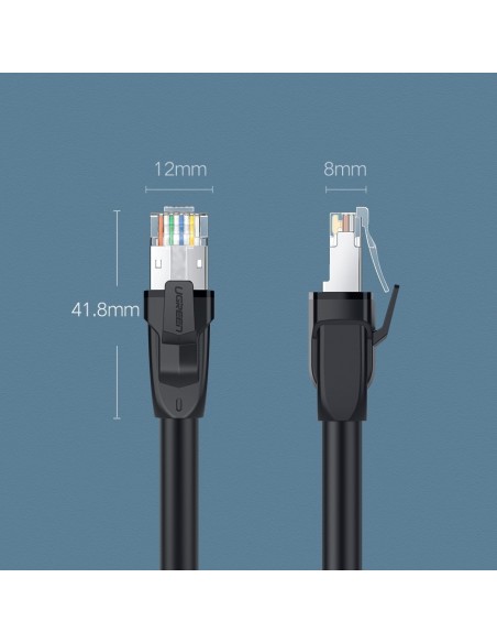 Patchcord kabelis Ethernet tinklo kabelis RJ45 Cat 8 T568B 2m Patchcord kabelis Ethernet tinklo kabelis RJ45 Cat 8 T568B 2m