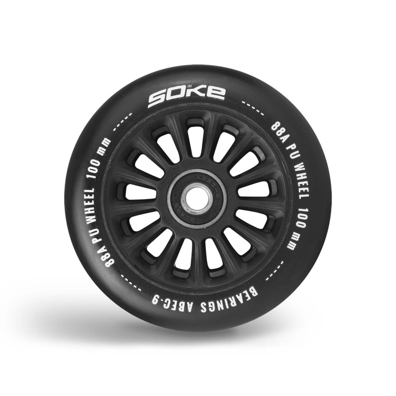 Motorolerio ratai W100 mm juodi 2 vnt.