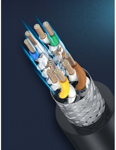 Patchcord kabelis Ethernet tinklo kabelis RJ45 Cat 8 T568B 2m Patchcord kabelis Ethernet tinklo kabelis RJ45 Cat 8 T568B 2m