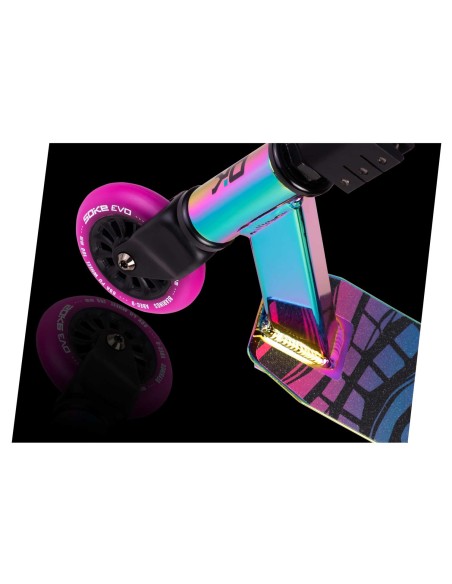 Kaskadininkų paspirtukas SOKE EVO gatvės juodas neochromas Kaskadininkų paspirtukas SOKE EVO gatvės juodas neochromas