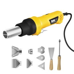 Šilumos pistoletas karšto oro pistoletas su lanksčia rankena MSW HPF 2000 2000W 230V + PRIEDAI