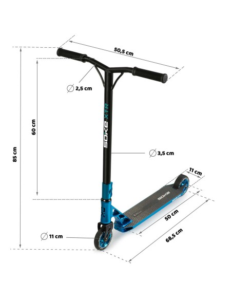 Motoroleris SOKE XTR mėlyna Raudona Motoroleris SOKE XTR mėlyna Raudona