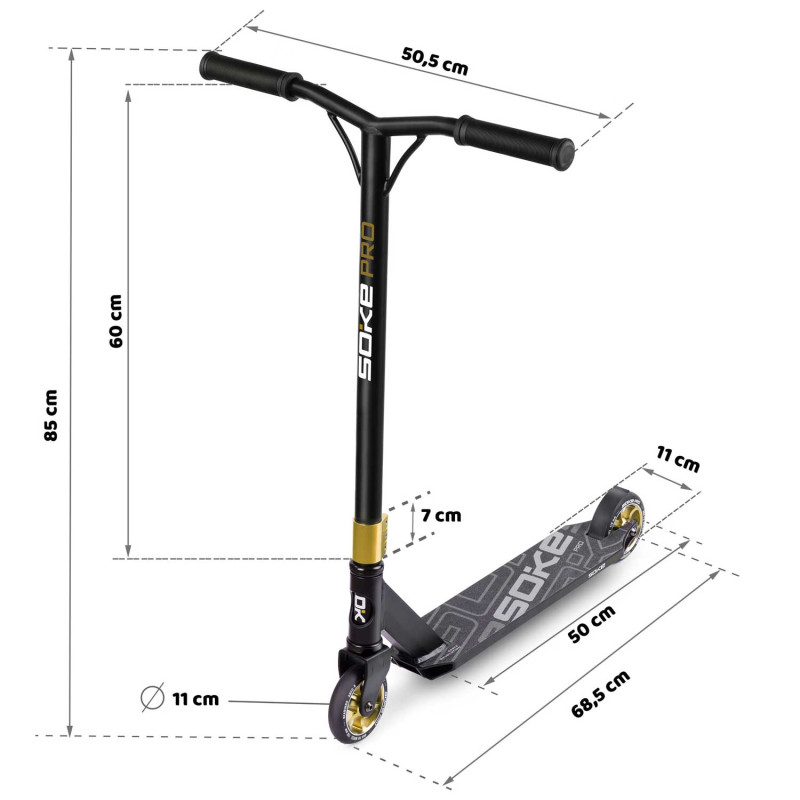 Motoroleris SOKE PRO auksinis Raudonas