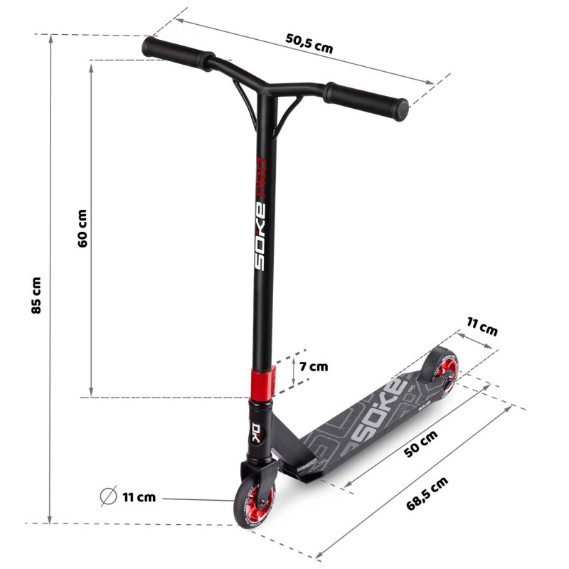 Motoroleris SOKE PRO raudonas Raudonas