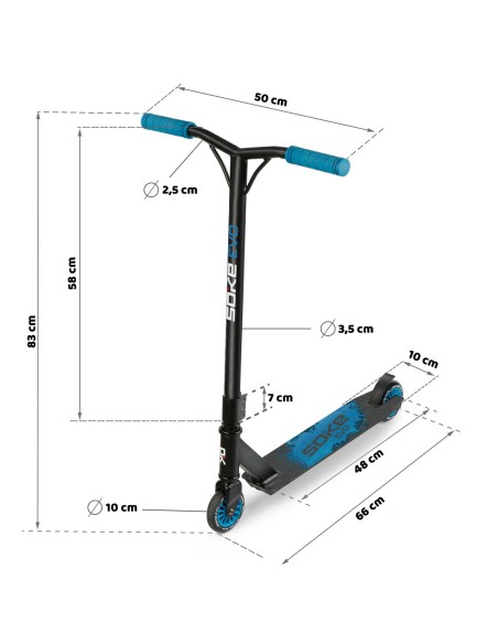 Motoroleris SOKE EVO mėlyna Raudona Motoroleris SOKE EVO mėlyna Raudona