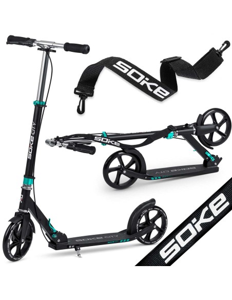 Juodos ir turkio spalvos Soke City motoroleris Juodos ir turkio spalvos Soke City motoroleris