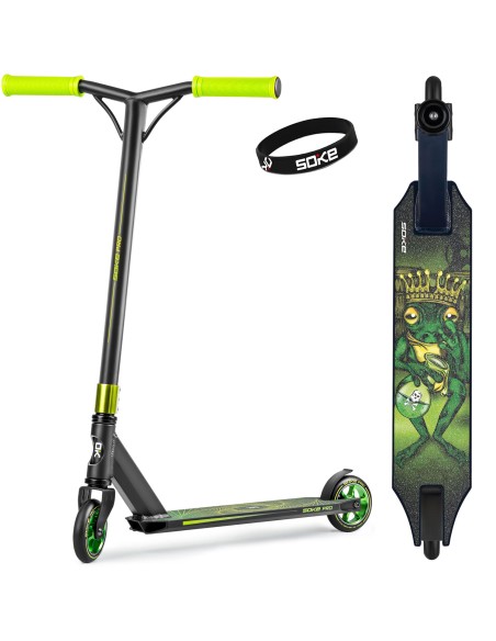 Kaskadininkų paspirtukas SOKE PRO geltonai žalias