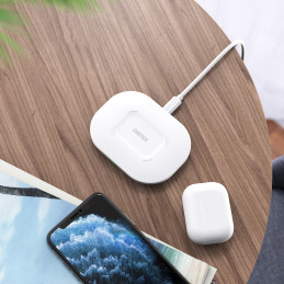 Qi 15W belaidis įkroviklis + USB laidas - USB Type C 1m baltas