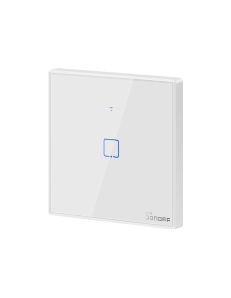 Vieno kanalo jutiklinis šviesos jungiklis WiFi mygtuko jungiklis baltas T2EU1C-TX Vieno kanalo jutiklinis šviesos jungiklis WiFi mygtuko jungiklis baltas T2EU1C-TX