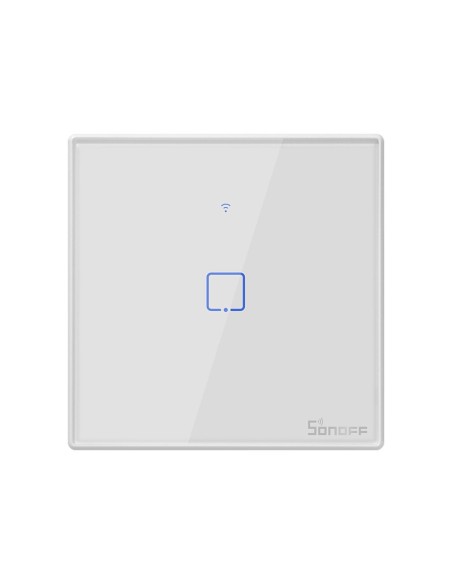 Vieno kanalo jutiklinis šviesos jungiklis WiFi mygtuko jungiklis baltas T2EU1C-TX Vieno kanalo jutiklinis šviesos jungiklis WiFi mygtuko jungiklis baltas T2EU1C-TX