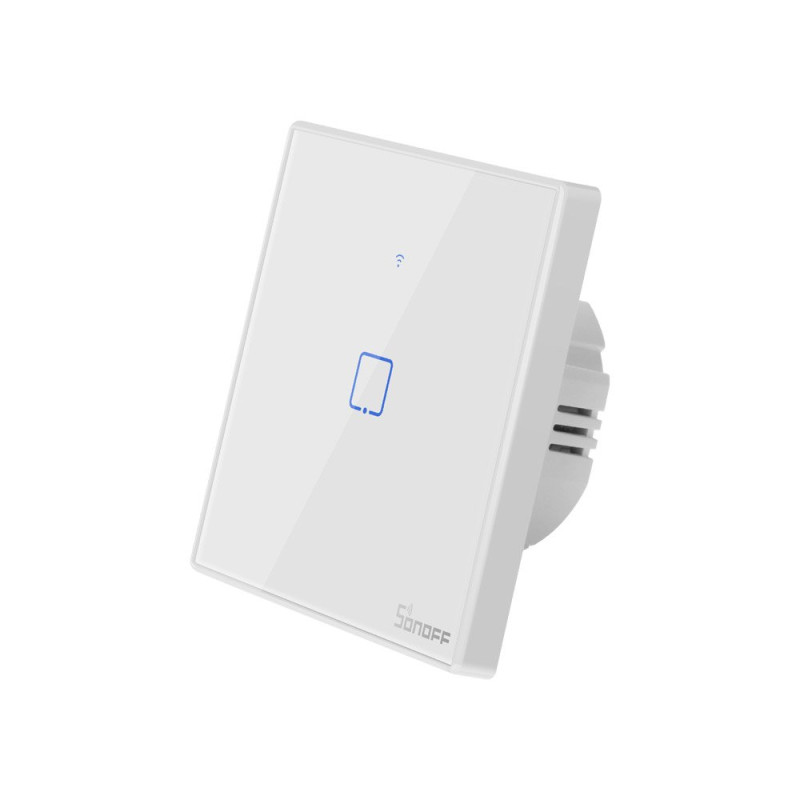 Vieno kanalo jutiklinis šviesos jungiklis WiFi mygtuko jungiklis baltas T2EU1C-TX
