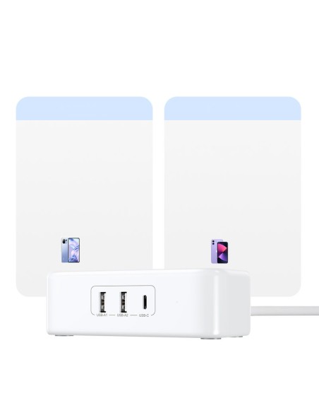Maitinimo juostos ilgintuvas su 2xUSB 1xUSB-C prievadais, baltas Maitinimo juostos ilgintuvas su 2xUSB 1xUSB-C prievadais, baltas