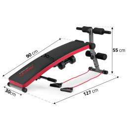 Nuožulnus mankštos suoliukas su plėtikliais ir hanteliais Neo-Sport NS-211