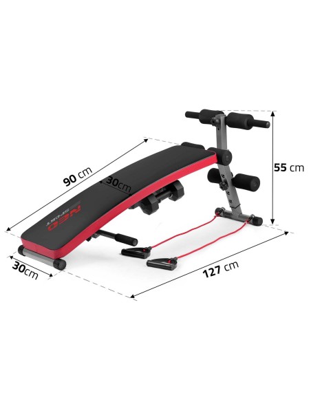 Nuožulnus mankštos suoliukas su plėtikliais ir hanteliais Neo-Sport NS-211 Nuožulnus mankštos suoliukas su plėtikliais ir hanteliais Neo-Sport NS-211