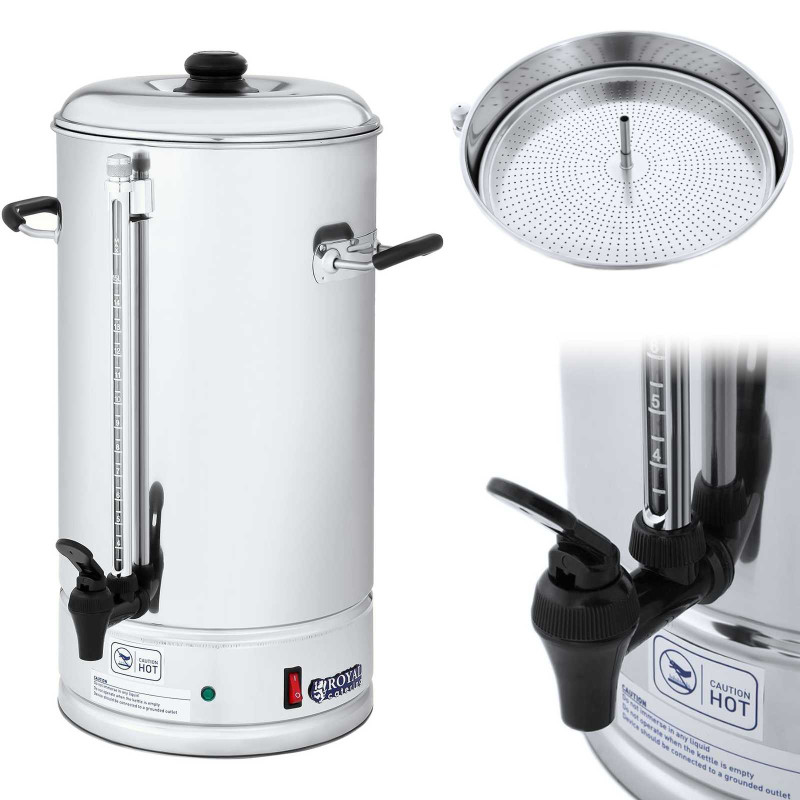 
Nerūdijančio plieno perkoliatorius kavos arbatos virimo aparatas 1500W 15L
