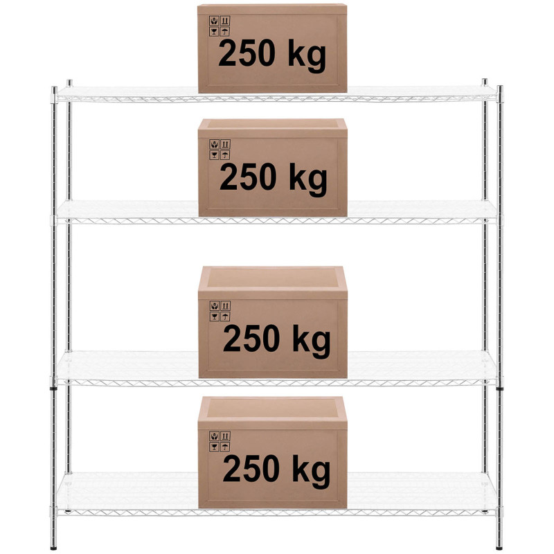 Ažūrinis sandėlio stelažas 4 lentynos + 4 kilimėliai iki 1 t 1000 kg 180x60x180 cm