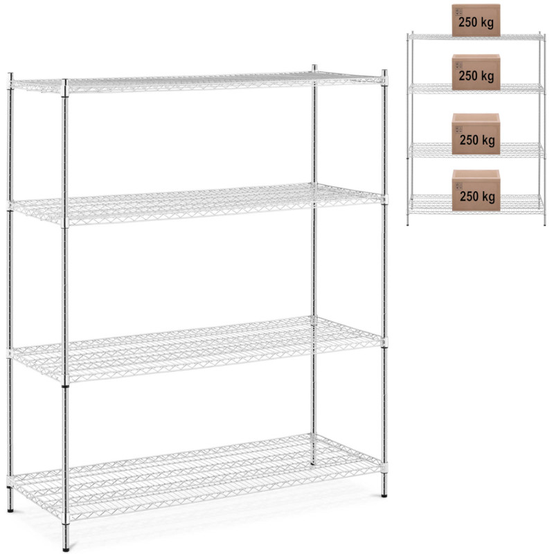 
Metalinis sandėlio stelažas 4 vielinės lentynos iki 1 t 1000 kg 149x59x180 cm
