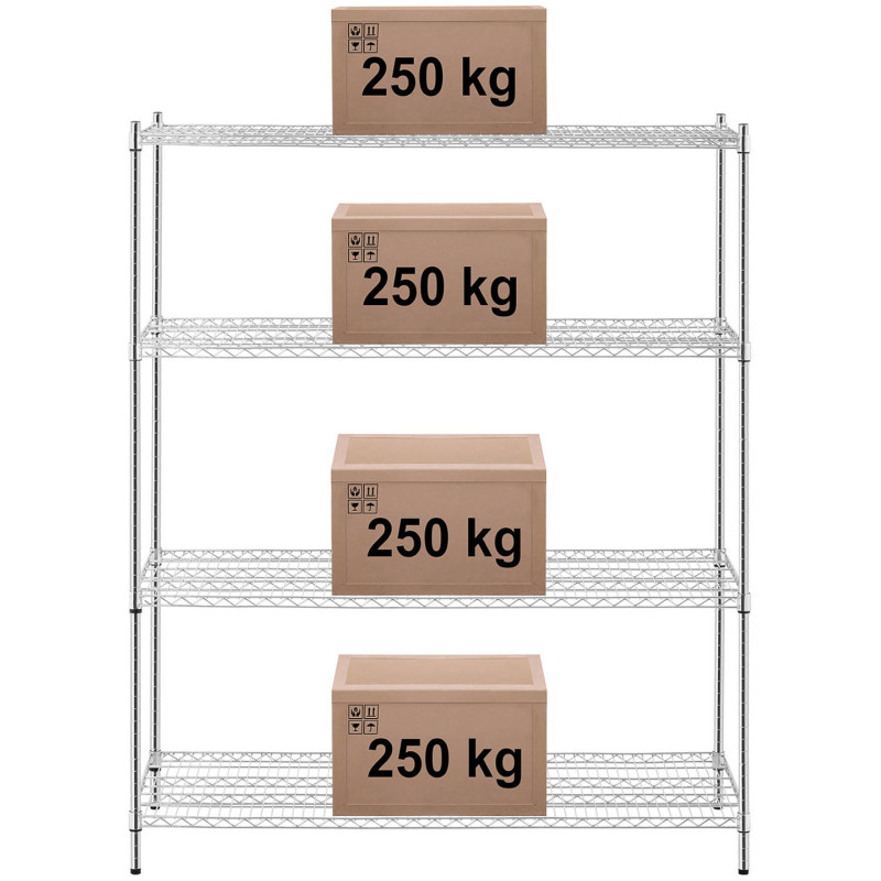 Metalinis sandėlio stelažas 4 vielinės lentynos iki 1 t 1000 kg 149x59x180 cm
