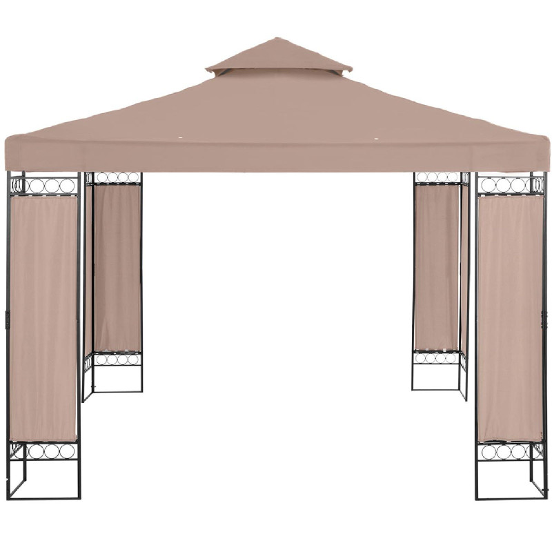 Sodo paviljono pavėsinė palapinė sulankstomas stogas 3 x 3 x 2,6 m smėlio spalvos