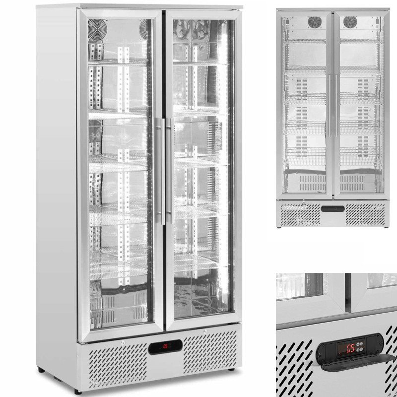 
Baro šaldytuvas gėrimams, 2 durų, stiklinis, 458 l, 295 W - sidabrinis
