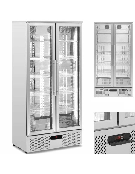 
Baro šaldytuvas gėrimams, 2 durų, stiklinis, 458 l, 295 W - sidabrinis
