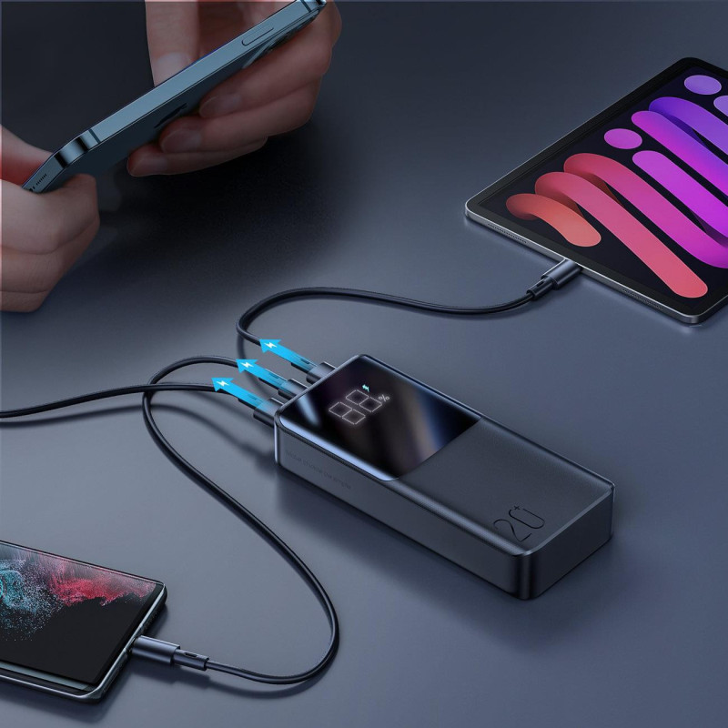 Powerbank 20000mAh 22,5W PD QC3.0 AFC juoda