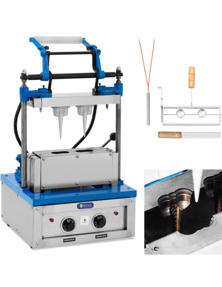 
Vaflinė - aparatas vafliams ir ledų kugeliams kepti, 100-120 vaflių/ val. 74 x 124 mm
