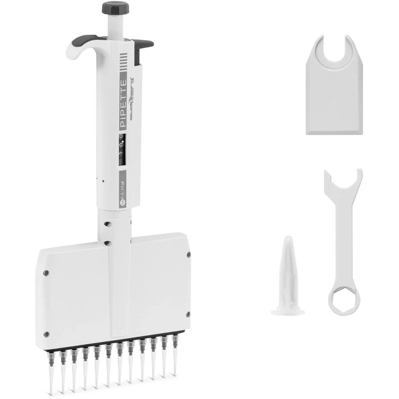 Laboratorinė pipetė, 12 kanalų, rankinė, 0,005-0,01 ml