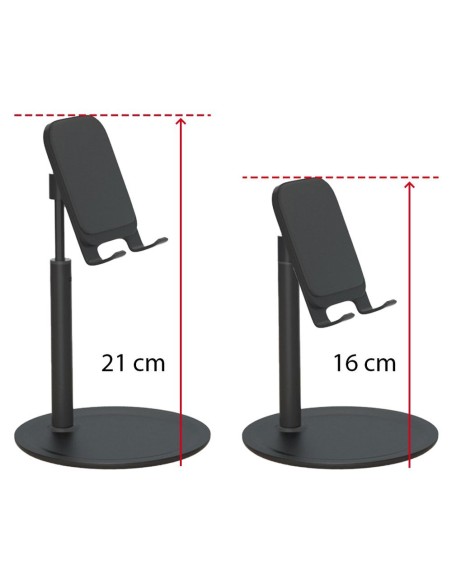 Telefono laikiklis teleskopinis planšetinis kompiuteris ant stalo juodas Telefono laikiklis teleskopinis planšetinis kompiuteris ant stalo juodas