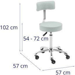 
Taburetė, kosmetinė taburetė su atlošu ant ratukų, iki 150 kg WELLS pistacijų
