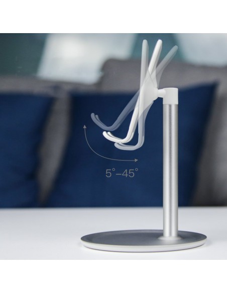 Telefono laikiklis teleskopinis planšetinis kompiuteris ant stalo juodas Telefono laikiklis teleskopinis planšetinis kompiuteris ant stalo juodas