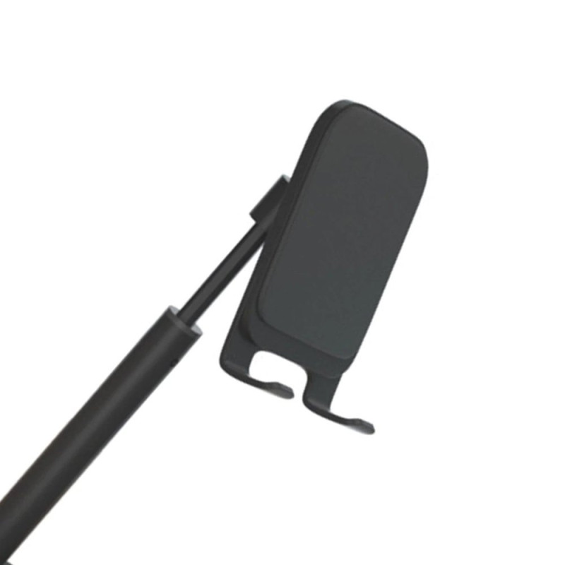 Telefono laikiklis teleskopinis planšetinis kompiuteris ant stalo juodas