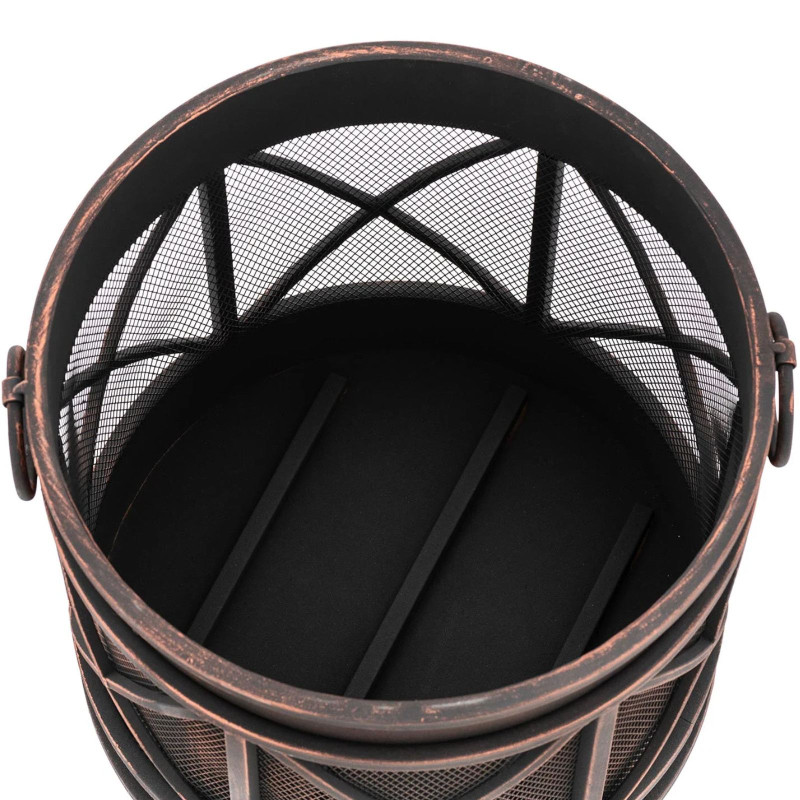 Metalinis sodo židinys su pokeriu 43 x 43 x 58 cm - ruda