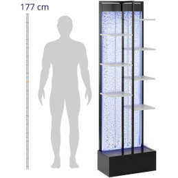 
Bubble vitrina, siena su lentynomis ir RGB LED nuotolinio valdymo pulteliu, 55 x 30 x 187 cm
