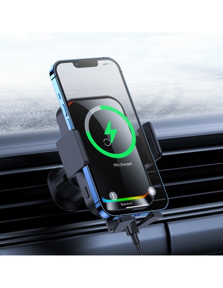 Halo automobilinis laikiklis telefonui su 15W indukciniu įkrovikliu popieriaus lapui juodas Halo automobilinis laikiklis telefonui su 15W indukciniu įkrovikliu popieriaus lapui juodas