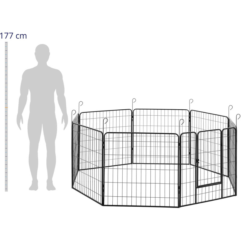 
Maniežas ir bėgimas šunims ir šuniukams su 8 segmentų vartais
