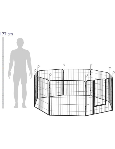 
Maniežas ir bėgimas šunims ir šuniukams su 8 segmentų vartais
