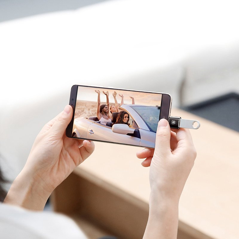 USB į USB-C OTG adapteris – juodas
