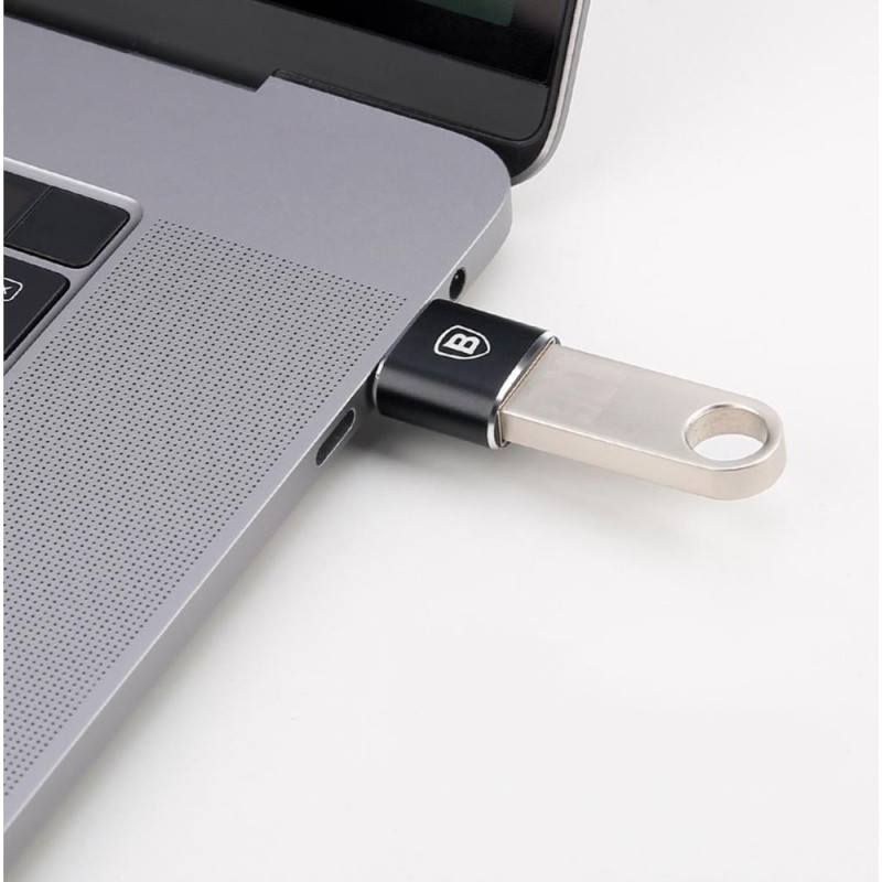 USB į USB-C OTG adapteris – juodas