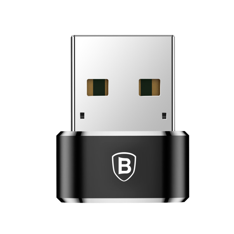 Mažas USB-C į USB kištuko adapteris – juodas