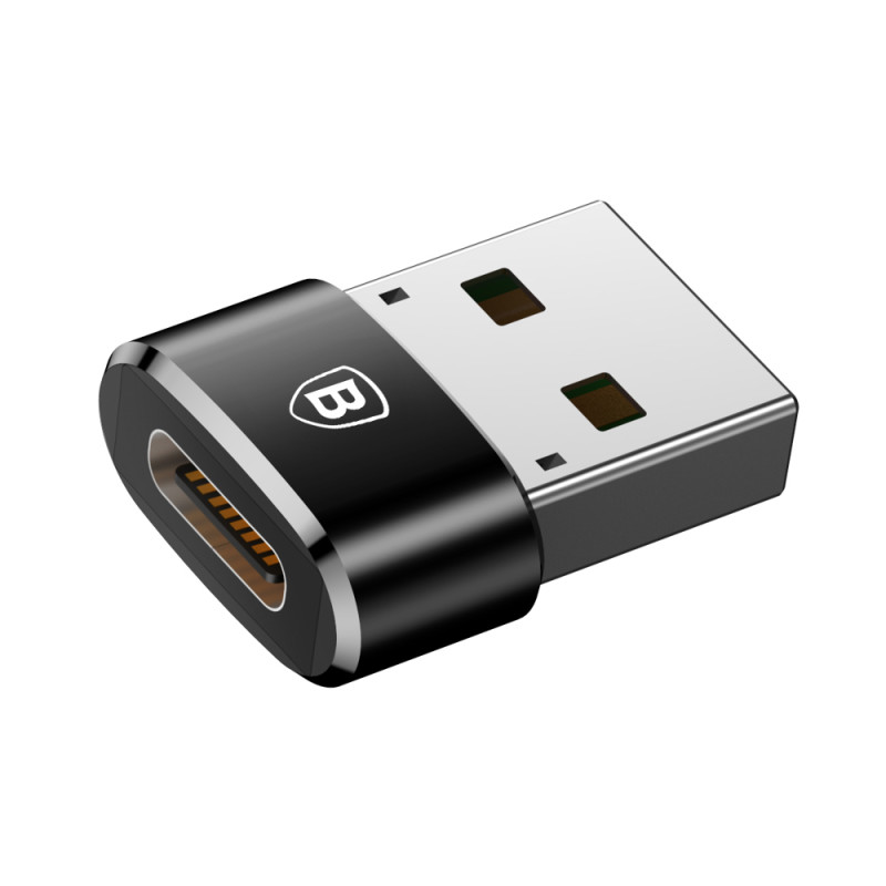 Mažas USB-C į USB kištuko adapteris – juodas
