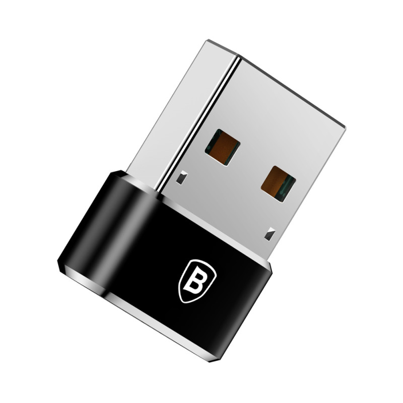 Mažas USB-C į USB kištuko adapteris – juodas