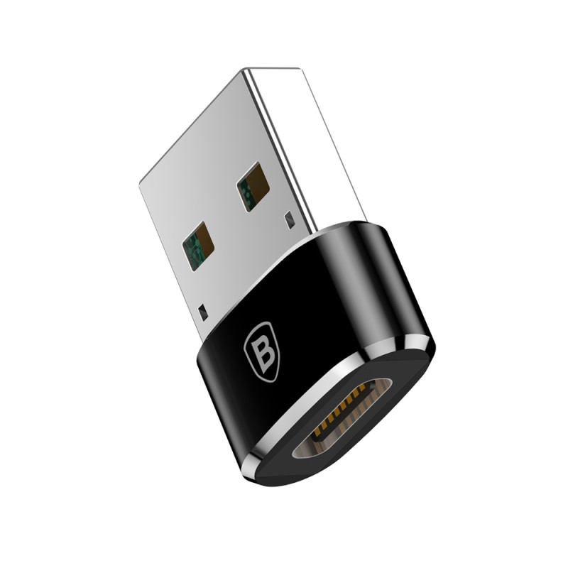 Mažas USB-C į USB kištuko adapteris – juodas