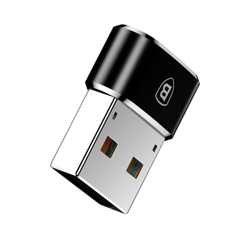 Mažas USB-C į USB kištuko adapteris – juodas