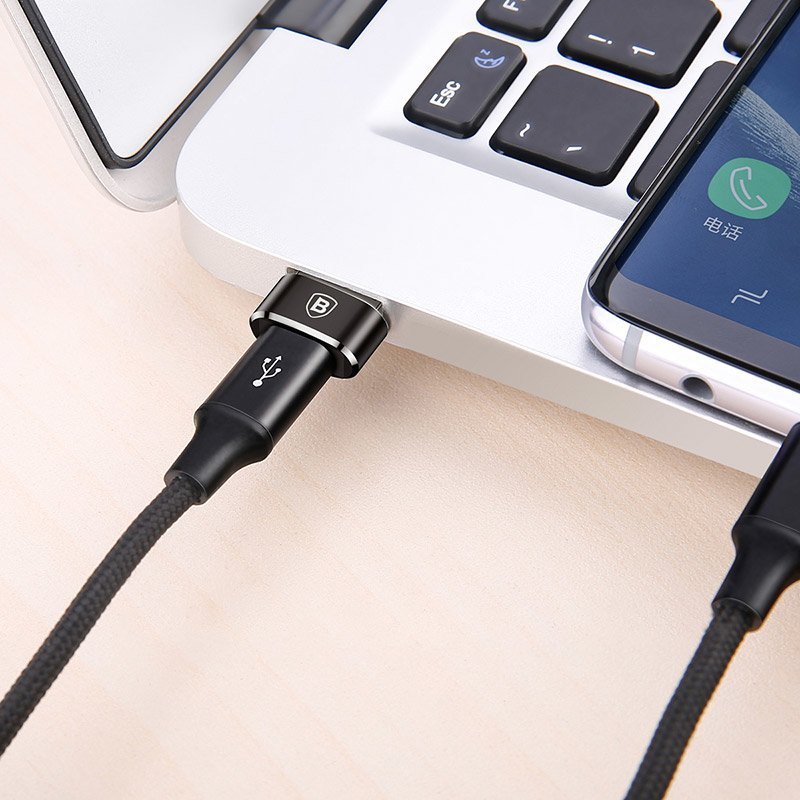 Mažas USB-C į USB kištuko adapteris – juodas
