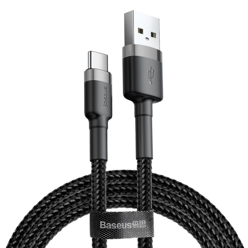Patvarus pintas kabelis iš USB į USB-C QC3 0,5 m – juodas ir pilkas
Patvarus pintas kabelis iš USB į USB-C QC3 0,5 m – juodas ir pilkas